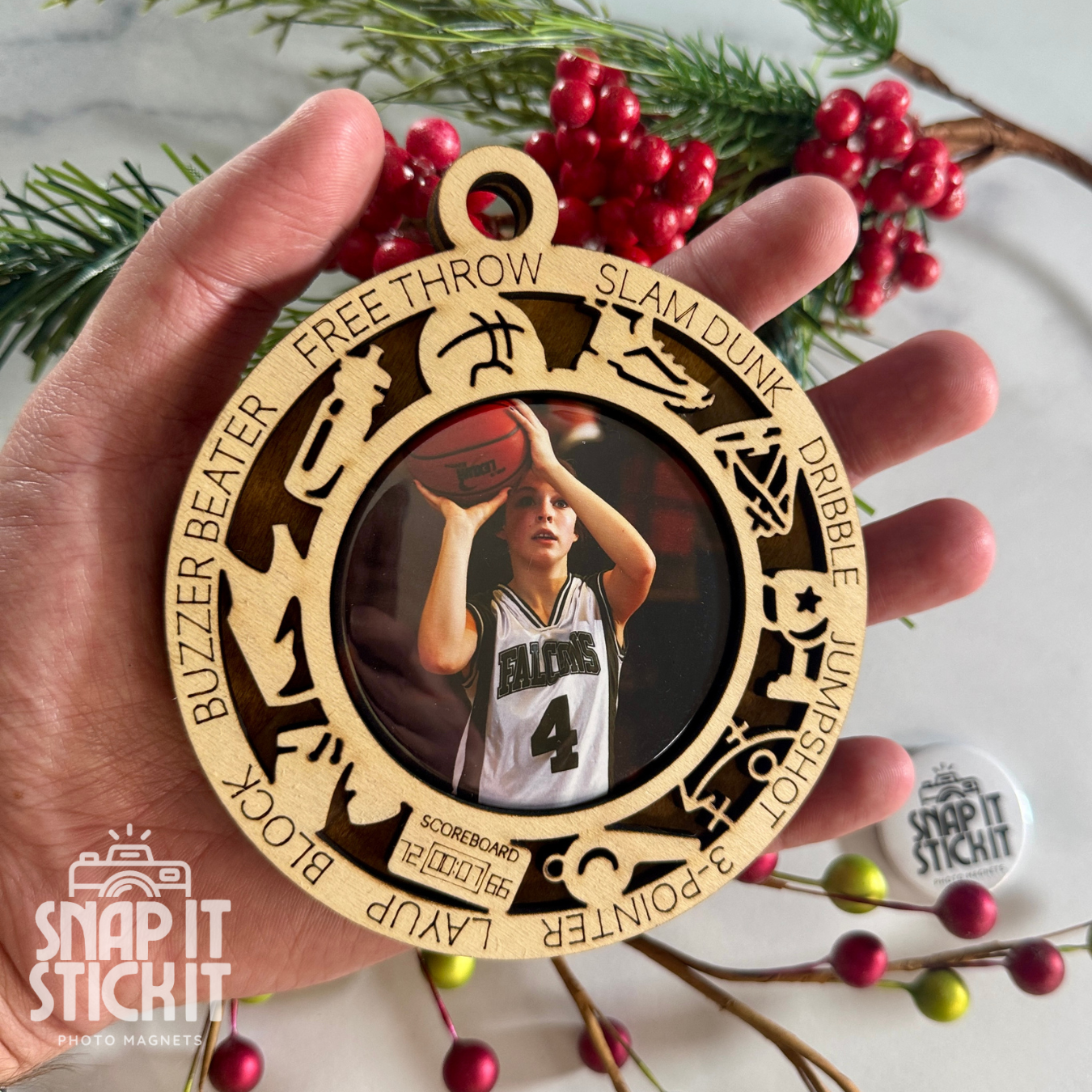 Sports Themed Photo Ornaments Collection